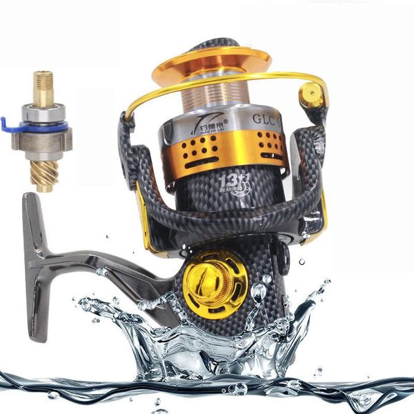 

13+1bb 5.2:1 spinning fishing reels full metal body moulinet peche carretilha carretes de pescar double bearing system wheels gl bbytdl