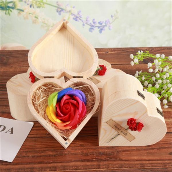 

colorful soap flower wood boxes heart love box rose soap flowers valentines day activity party supply gift 9ky h1