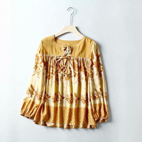 

new women position printing back birds embroidery casual shirt female holiday wear lace up blouses roupas chic beach ls63531, White