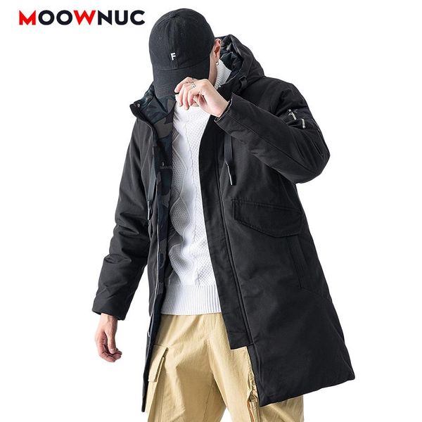 

верхняя одежда зимняя куртка теплое пальто длинный толстый ветровка мужская мода ветровки мужской твердая шинель trench тонкий moownuc plus, Black