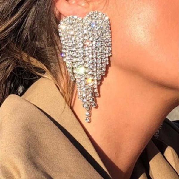 

long versatile love tassel earrings exquisite diamond jewelry earring for women swimsuit bandage bathing suits pad