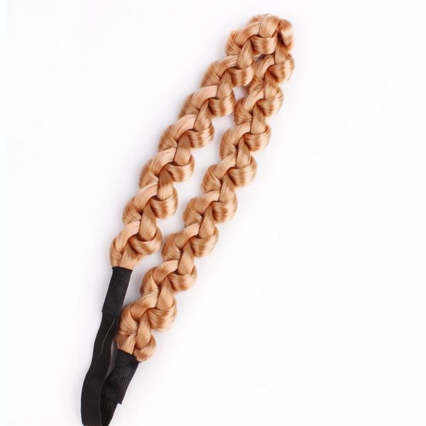 

2cm girls wig headband braids hair accessories women hairstyle plait braided hair band girls elastic hairband female sqcqnk, Black;brown