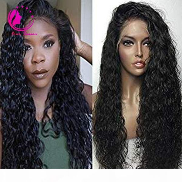 

100% unprocessed malaysian virgin hair lace front wig deep curly glueless full lace wigs human hair wigs for black women, Black;brown