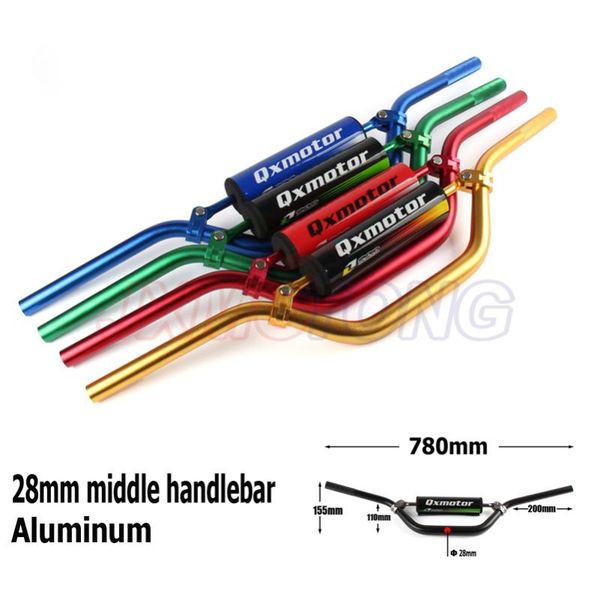 

28mm middle rise pro taper fat bar motorcycle dirt bike atv cross fat bar mx aluminum handelbar with qx handlebar pads