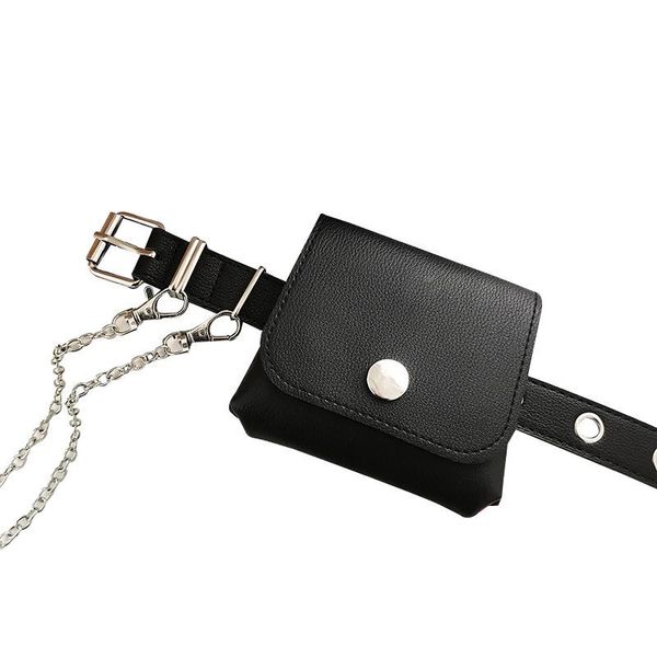 

mini rivet chain belt waist bag for women,pouch punk belt waist pack,chest bag,kidney bumbag strap pochet beltbag