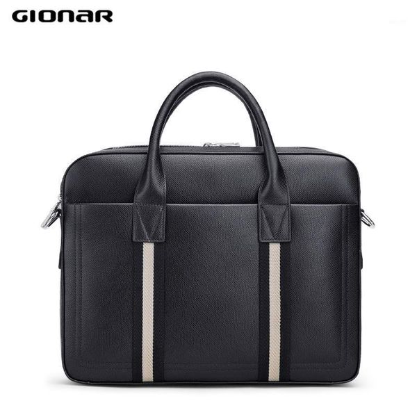 

briefcases gionar genuine leather briefcase men water resistant business messenger shoulder bag fits 14 15.6 inch lapnotebook tablet1