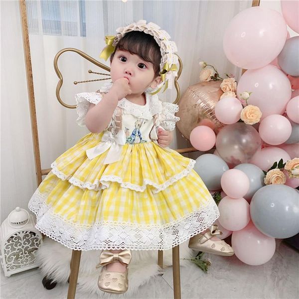 

girl's dresses toddler girls birthday dress court styie infant princess baby elegant party wedding baptism clothes for, Red;yellow
