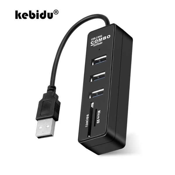 

usb combo hub multi usb 2.0 hub 3 ports splitter + card reader all in one for sd/tf for lapcomputer accessories