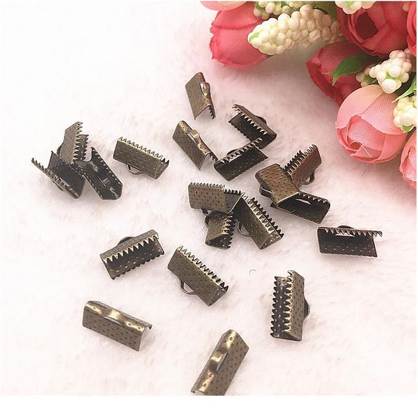 

50-100pcs bronze crimp end beads leather cord clasps end caps for jewelry making cords connectors diy jewelry qylaeg