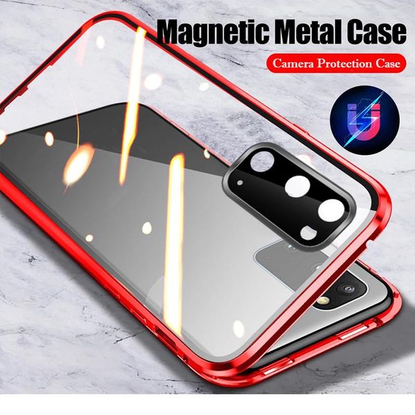 

magnetic metal adsorption double sided glass case for samsung s20 plus ultra cases for samsung note 20 camera protecti bbyusk