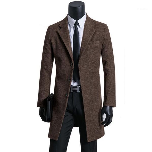 

coffee casual woolen coat men suits trench coats long sleeves overcoat mens cashmere coat casaco masculino inverno erkek england1, Black
