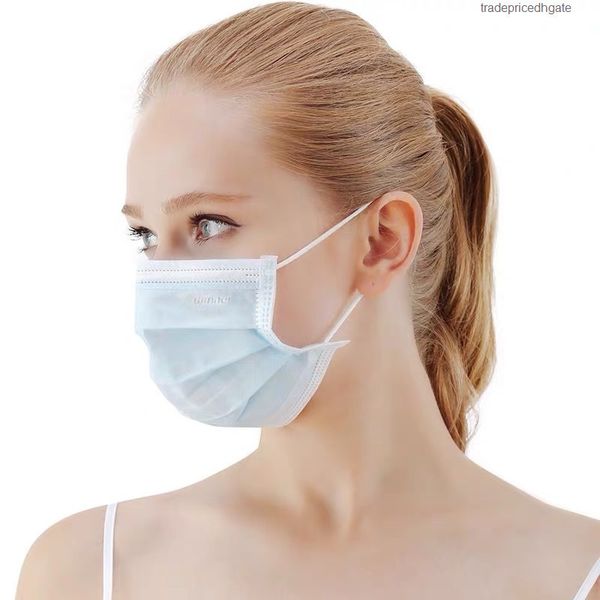 

blue disposable non high mask quality face woven ear-loop 3ply dust mascarillas mouth protective masks
