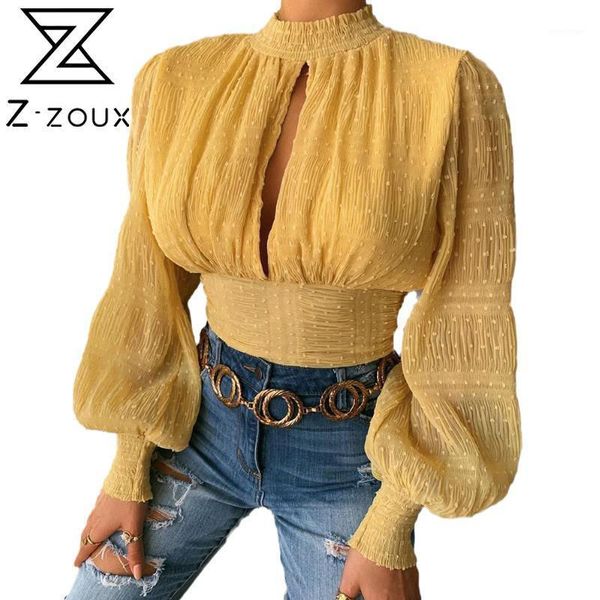 

z-zoux women shirt puff sleeve hollow out chiffon woman blouses shirts long sleeve vintage short women bloues 2020 new1, White