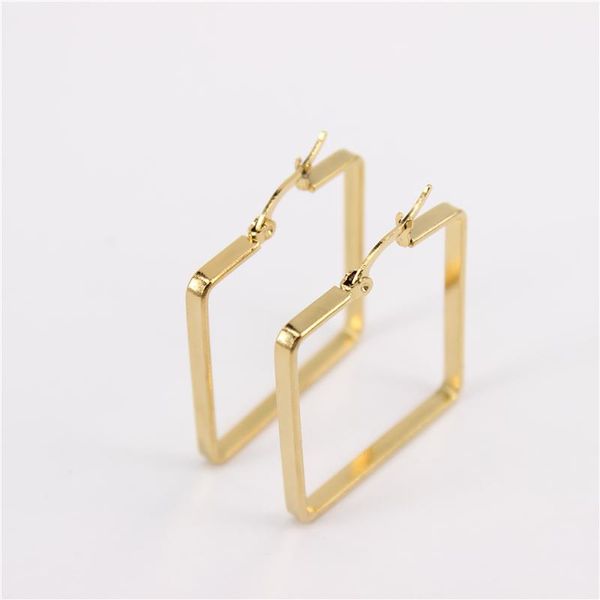 

30mm 37mm 45mm stainless steel Hoop earrings Hot selling for women 3mm Casual sports earrings Wholesale and retail QZ12, Golden;silver
