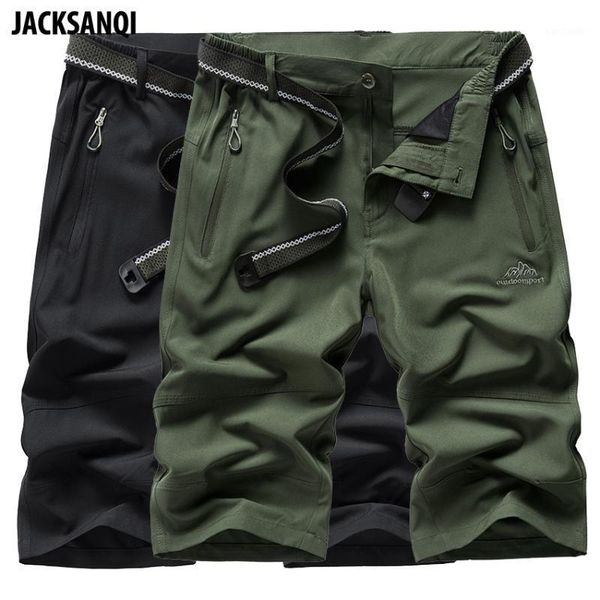 

jacksanqi summer men's quick dry breathable shorts outdoor sportswear hiking running camping climb male trousers ra3831, Brown;gray