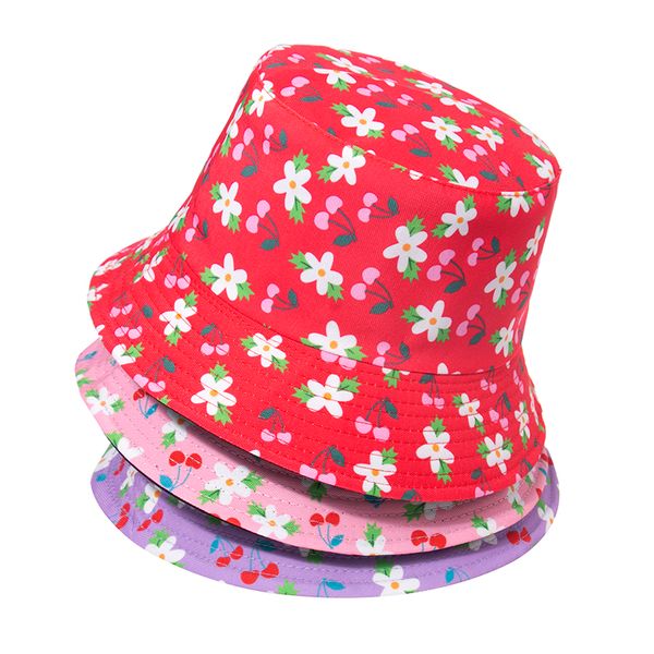 

flower print bucket hat reversible fisherman hat women men outdoor travel sun hat panama bucket cap hats for girl, Yellow