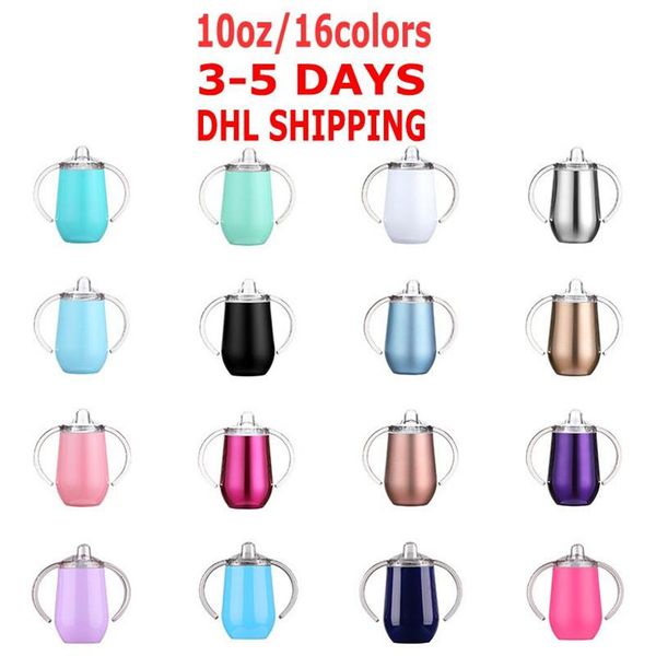 

10 oz vacuum insulated sippy cups stainless steel baby cup double wall water bottle with double handle fy4287