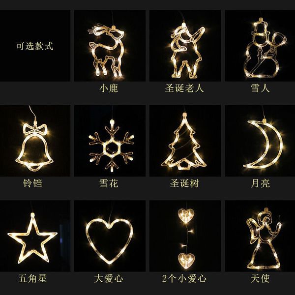 

led string snowflake pattern creative merry christmas decoration light scene home window new year layout