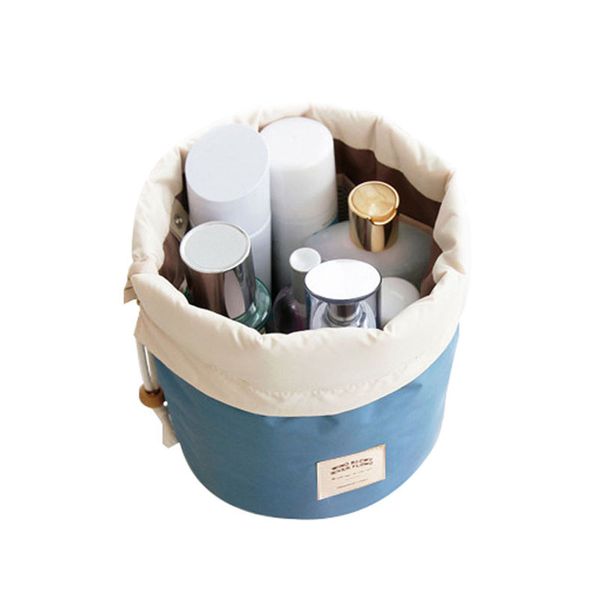

maleta de maquiagem high capacity bag multifunction travel waterproof drawstring makeup toilet cylinder cosmetic bag vanity box