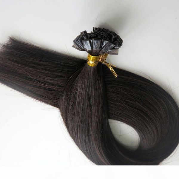 

200g 1set=200strands flat tip hair pre bonded keratin hair extensions 18 20 22 24inch #1b off black brazilian indian remy human hair