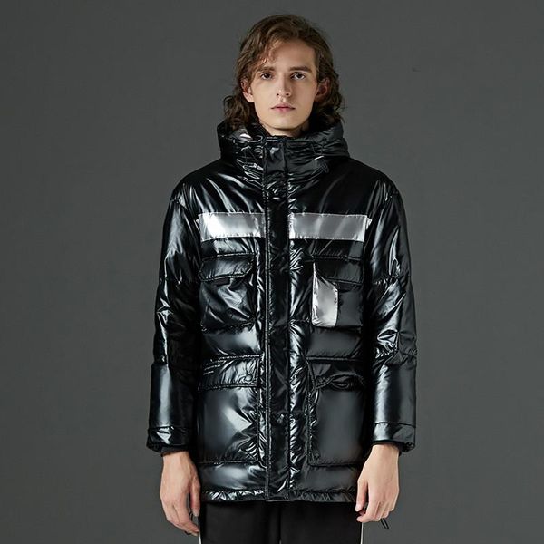 

men's down & parkas 2021 thick jacket medium long winter wear plus size coat, Black