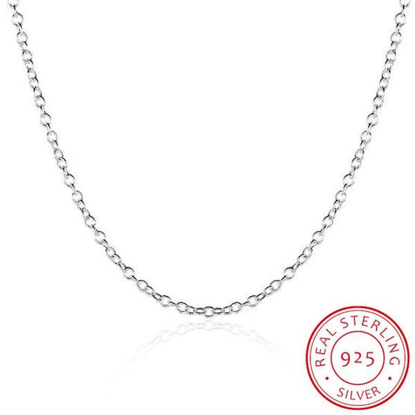 

40cm-60cm 16"-24" thin 925 sterling silver cross chain short chocker necklaces for women girls kids body jewelry kolye collares