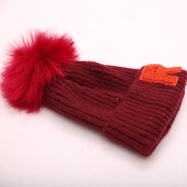 

parent-child winter hats for kid knit beanie baby hat 2021 children fur pom pom for girls boys warm luxury design cap ing, Yellow