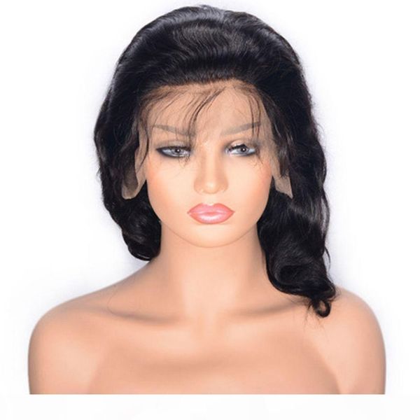 

brazilian body wave lace front human hair wigs glueless lace wigs with baby hair pre plucked natural hairline, Black;brown