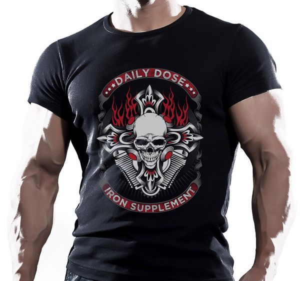 

brand new summer mens daily dose iron supplement hombre camiseta motocicleta motero motos motocasual tee sport hooded sweatshirt hoodie