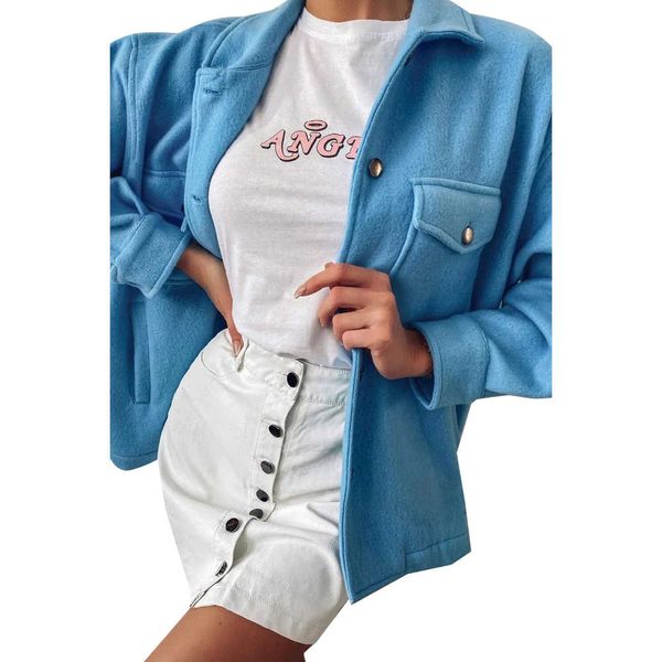 

loose women autumn winter cotton button streetwear women's clothing casual long sleeve jacket female coat, Black;brown