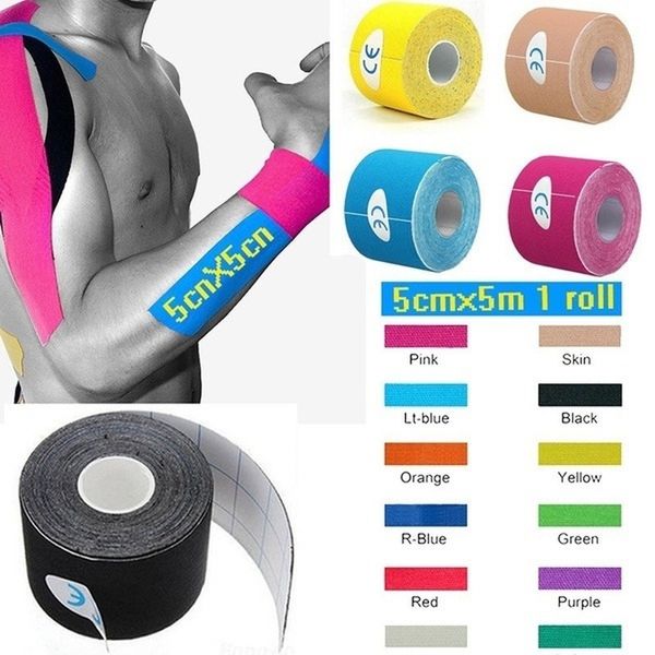 2,5 cm de joelheiras Kinesiology Athletic Tape Sport Recovery Strapping Gym Fitness Tennis Running Muscle Protector