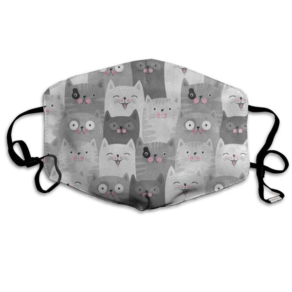 

fashionable mask reusable anti dust face mouth cover gray kitten cat mask warm windproof