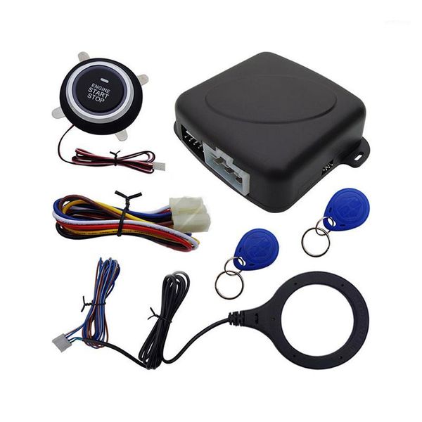 

12v car smart alarm system push engine start sbutton lock ignition immobilizer with remote keyless entry system1