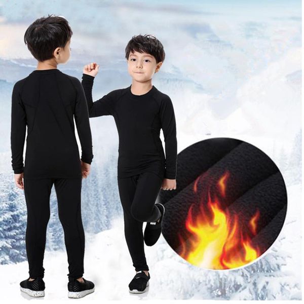

spring thermal underwear set children warm thermo underwear homme masculino long johns boys girls lucky johns fitness quick dry, Black;white