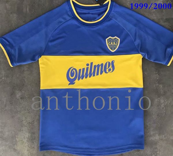 

1999/2000 ретро классический boca juniors 99/00 марадона роман джерси рикельме футбола таиланд трикотажных изделий футбола трикотажных издел, Black;yellow