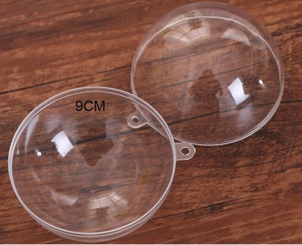

2-16cm transparent hollow acrylic round ball christmas hanging decoration pendant gift box ball for christmas gift wrapping ball bbybri