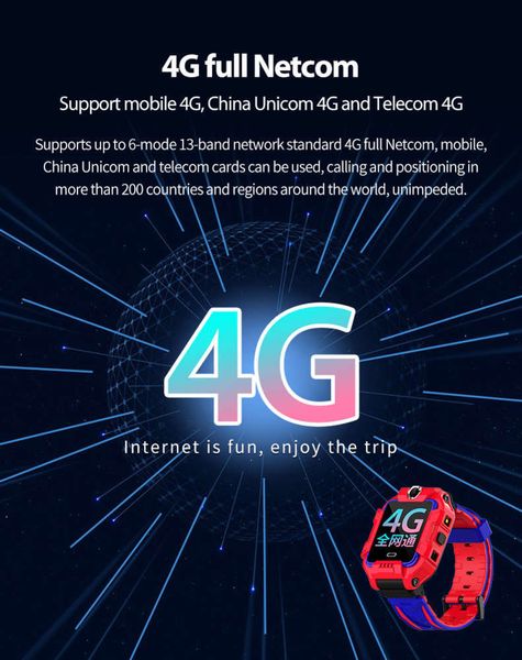 

4g children's telephone all network communication wifi gps student positioning watch p waterproo