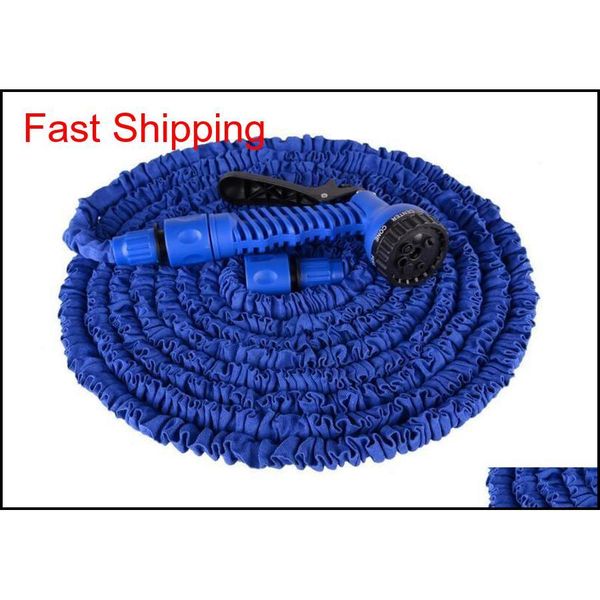 

100ft expandable flexible garden magic water hose with spray nozzle head blue green with retail box qyltwb yh_pack