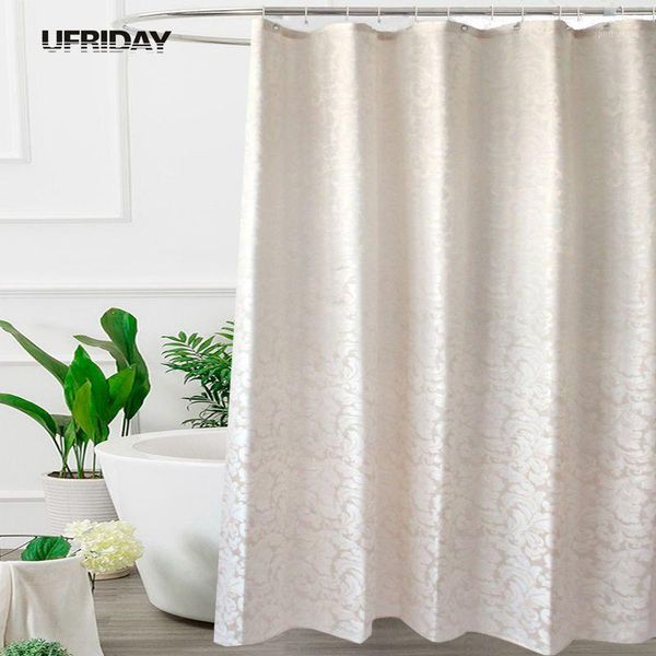 

ufriday waterproof fabric shower curtain leaves jacquard polyester bathroom shower curtains european elegant thick bath curtain1