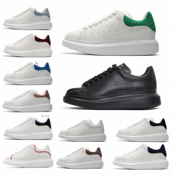

2021 men platform genuine leather women blue velet back white trainers comfort pretty girl casual shoes 76hb#, Black
