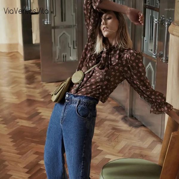 

women vintage floral print blouse beach shirt plus size lady blusa female ruffles collar with bow blusas summer zoravicky1, White