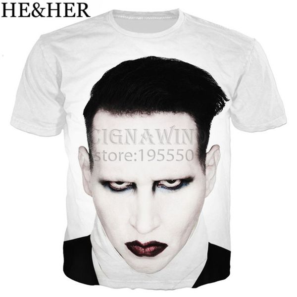 

new popular singer marilyn manson style 3d print shirts comics hentai anime men clothing