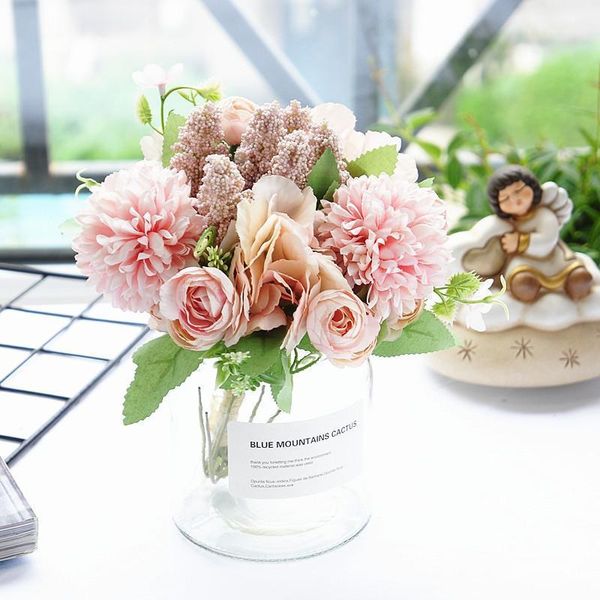 

1 bundle wedding combination bouquet bride bridesmaid holding flowers artificial flowers household products home decor scrapbook1