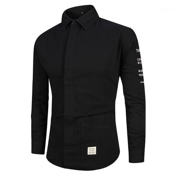 

men's new shirt 100% cotton workwear long sleeve casual shirt loose square collar men's physical 9331, White;black