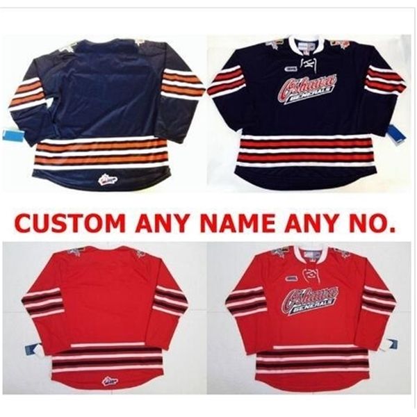 

real 421 real full embroidery # 2016-2017 new customize ohl oshawa generals jersey hockey jersey or custom any name or number jersey, Black
