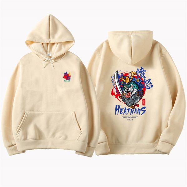 

chinese style hip hop original printing couple streetwear sweatshirts men's hoodie oversize pullover hoodies, Black