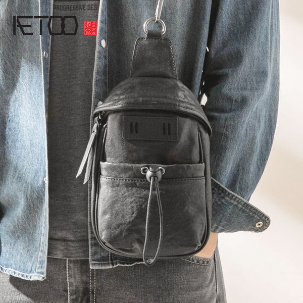 

hbp aetoo leather men's chest bag, men's layer cowhide personality cross-body bag