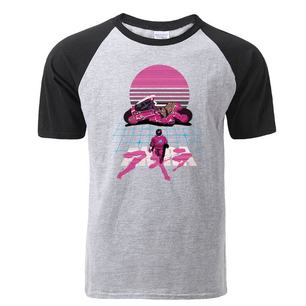 

fashoin akira synthwave japanese anime raglan summer casual tshirt hip hop harajuku streetwear sport hooded sweatshirt hoodie men t shirt