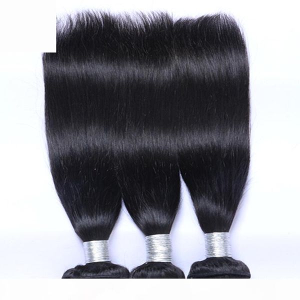 

natural color remy human hair extensions straight hair weaves brazilian malaysian peruvian indian human virgin hair bundles can be dye ombre, Black