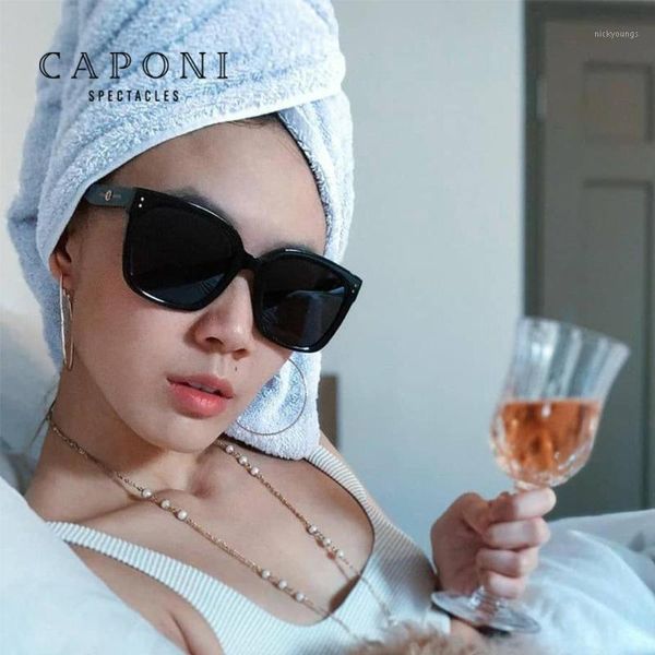

sunglasses caponi gentle jennie kuku 01 women 2021 oversize sun glasses fashion retro eye for and men cp74531, White;black